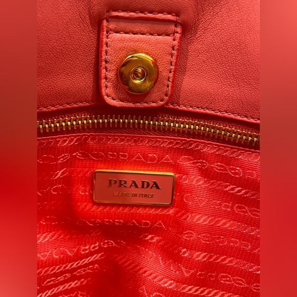 PRADA CORAL HANDBAG W14”x H9”x D6” - Picture 5 of 17